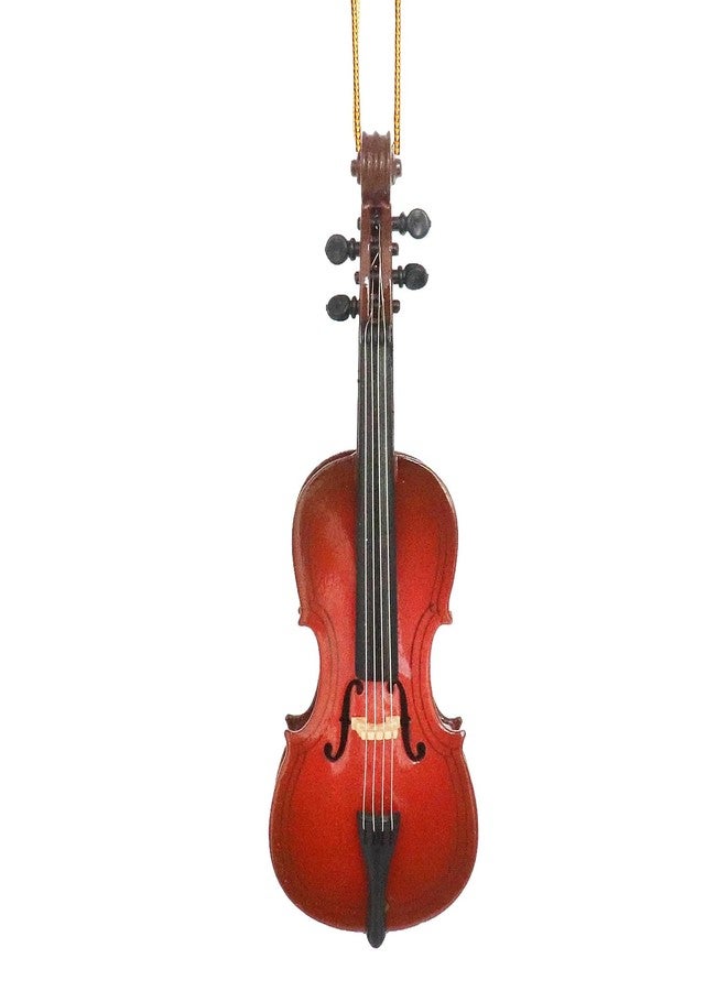 Dselvgvu 4.69" Wooden String Miniature Cello Hanging Ornament Mini Musical Instrument Replica Music Birthday Gifts Holiday Tree Home Decoration Display Ornament Model (4.69" Cello) - Image 1